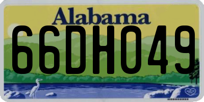 AL license plate 66DH049