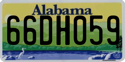 AL license plate 66DH059