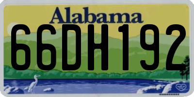AL license plate 66DH192