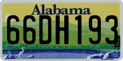 AL license plate 66DH193