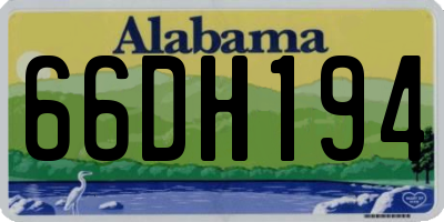 AL license plate 66DH194