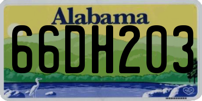 AL license plate 66DH203