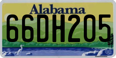 AL license plate 66DH205