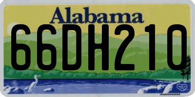 AL license plate 66DH210