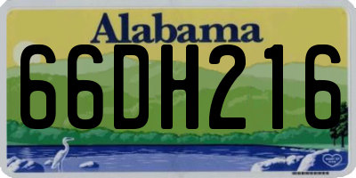 AL license plate 66DH216