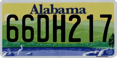 AL license plate 66DH217
