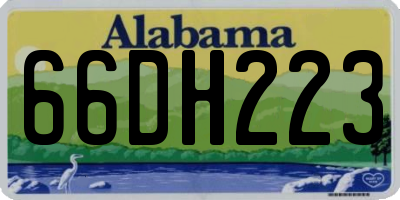 AL license plate 66DH223