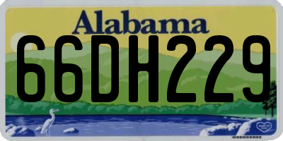 AL license plate 66DH229