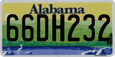 AL license plate 66DH232