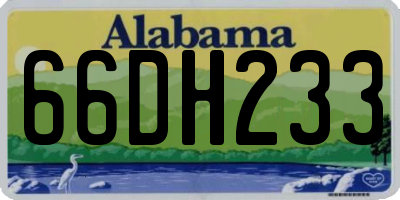 AL license plate 66DH233