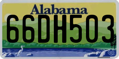AL license plate 66DH503