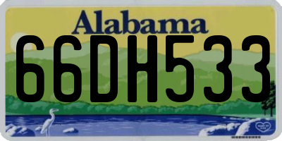 AL license plate 66DH533