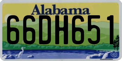 AL license plate 66DH651