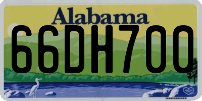 AL license plate 66DH700