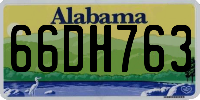 AL license plate 66DH763