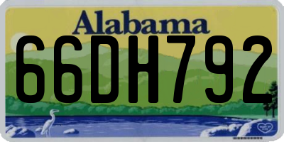AL license plate 66DH792