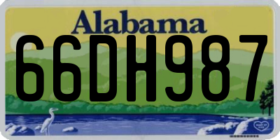 AL license plate 66DH987