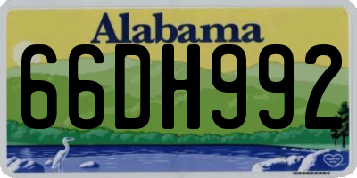 AL license plate 66DH992
