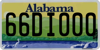 AL license plate 66DI000