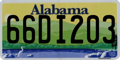 AL license plate 66DI203