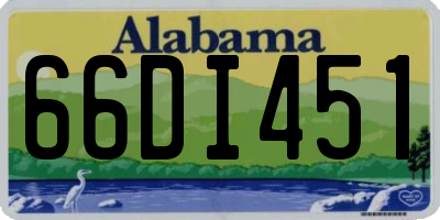 AL license plate 66DI451