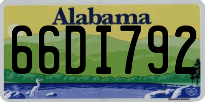 AL license plate 66DI792