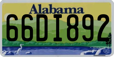 AL license plate 66DI892