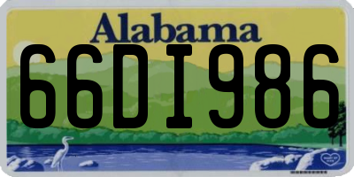 AL license plate 66DI986