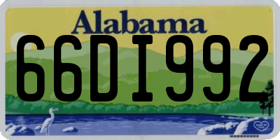 AL license plate 66DI992