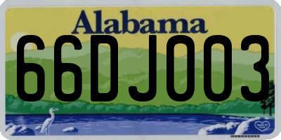 AL license plate 66DJ003