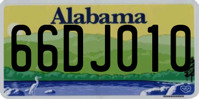 AL license plate 66DJ010