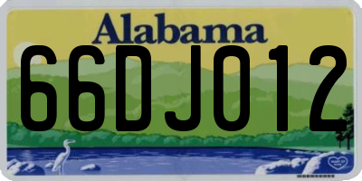 AL license plate 66DJ012