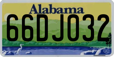 AL license plate 66DJ032