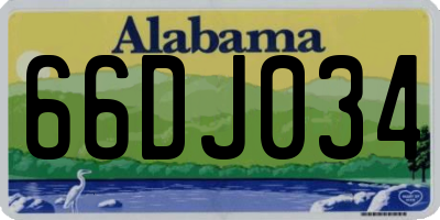AL license plate 66DJ034