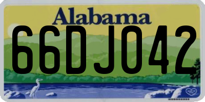 AL license plate 66DJ042