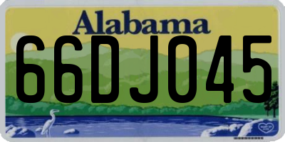 AL license plate 66DJ045
