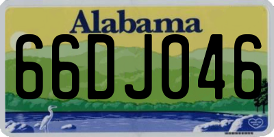 AL license plate 66DJ046
