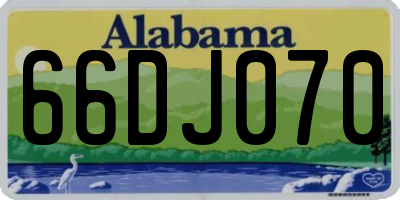 AL license plate 66DJ070