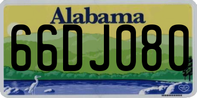 AL license plate 66DJ080