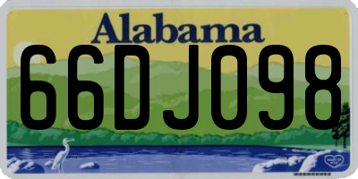 AL license plate 66DJ098