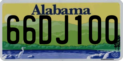 AL license plate 66DJ100