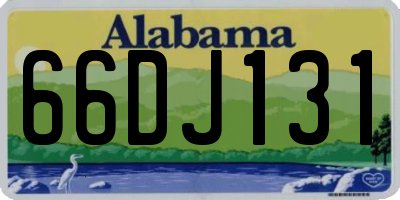 AL license plate 66DJ131