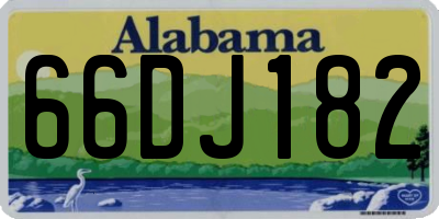 AL license plate 66DJ182