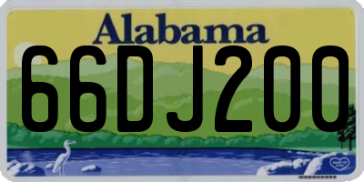 AL license plate 66DJ200