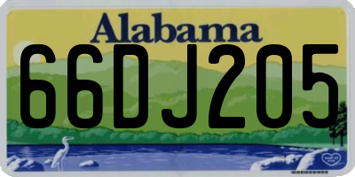 AL license plate 66DJ205