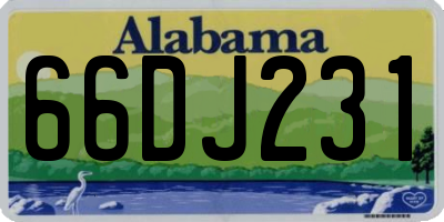 AL license plate 66DJ231