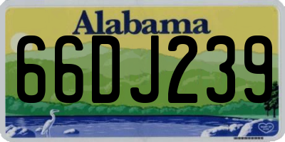AL license plate 66DJ239