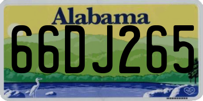 AL license plate 66DJ265