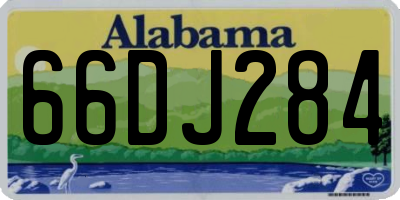 AL license plate 66DJ284
