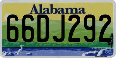 AL license plate 66DJ292